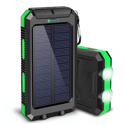 CATGOOD 10000mAh Portable Solar Charger for iphone and Android Power Bank with Dual 5V USB Ports for Outdoor Camping Hiking(Green)