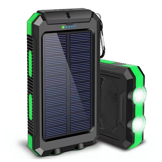 CATGOOD 10000mAh Portable Solar Charger for iphone and Android Power Bank with Dual 5V USB Ports for Outdoor Camping Hiking(Green)