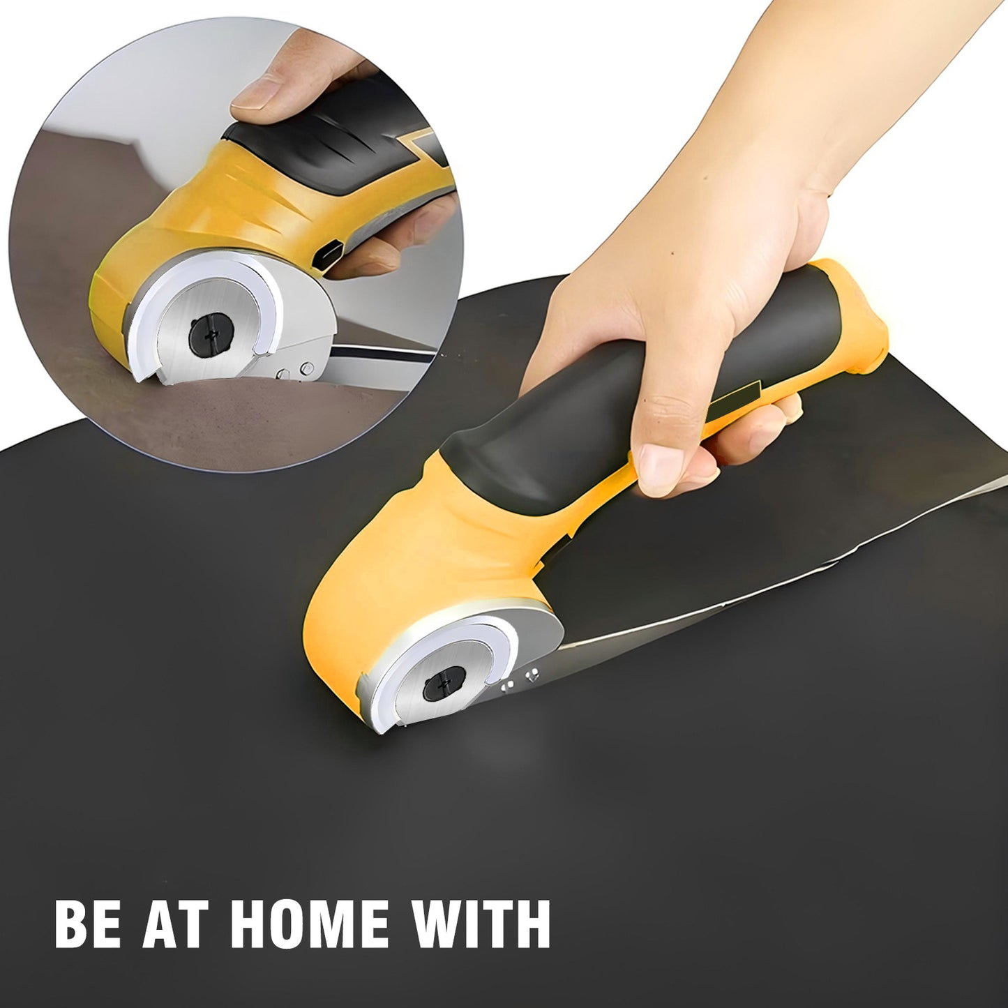 Cordless Electric Scissors, Cardboard Cutter, Rechargeable Powerful 4V Scissor Cutting Tool for Cardboard, Fabric, Leather, Yellow