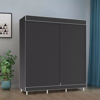 BAOKALER Portable Closet Organizers and Storage for Home, Non-Woven Fabric Wardrobe Closet Shelf, Dustproof Clothes Rack, Black