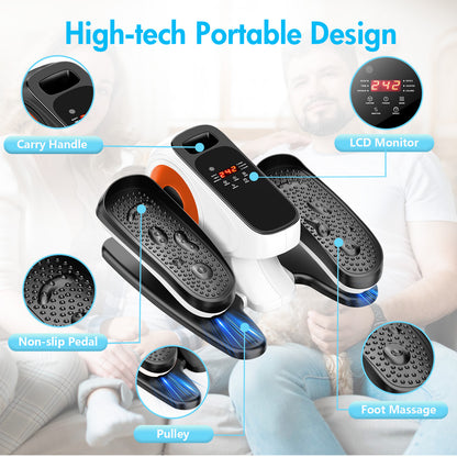 Under Desk Elliptical Machine, Powered Leg Exerciser for Seniors While Sitting, Portable Mini Elliptical with Remote Control, 12 Adjutable Speed Levels