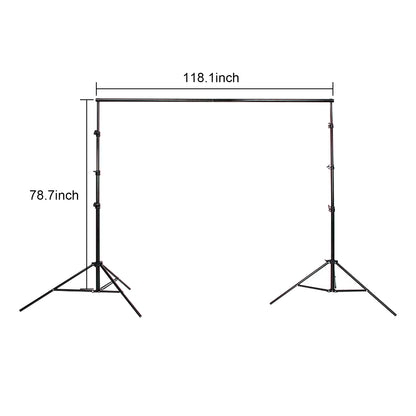 10ft Adjustable Background Support Stand Photography Video Studio Backdrop Kit with Carry Bag,4 Backdrop Clamps
