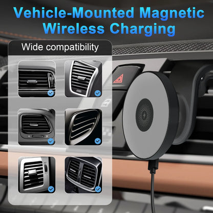 Magnetic Car Mount Charger for Mag-Safe,15W Fast Wireless Car Charger, 360¡ã Rotating Magnetic Phone Holder for Car Air Vent, Compatible with iPhone 17 16 15 14 13 12,Car Accessories£¬Black