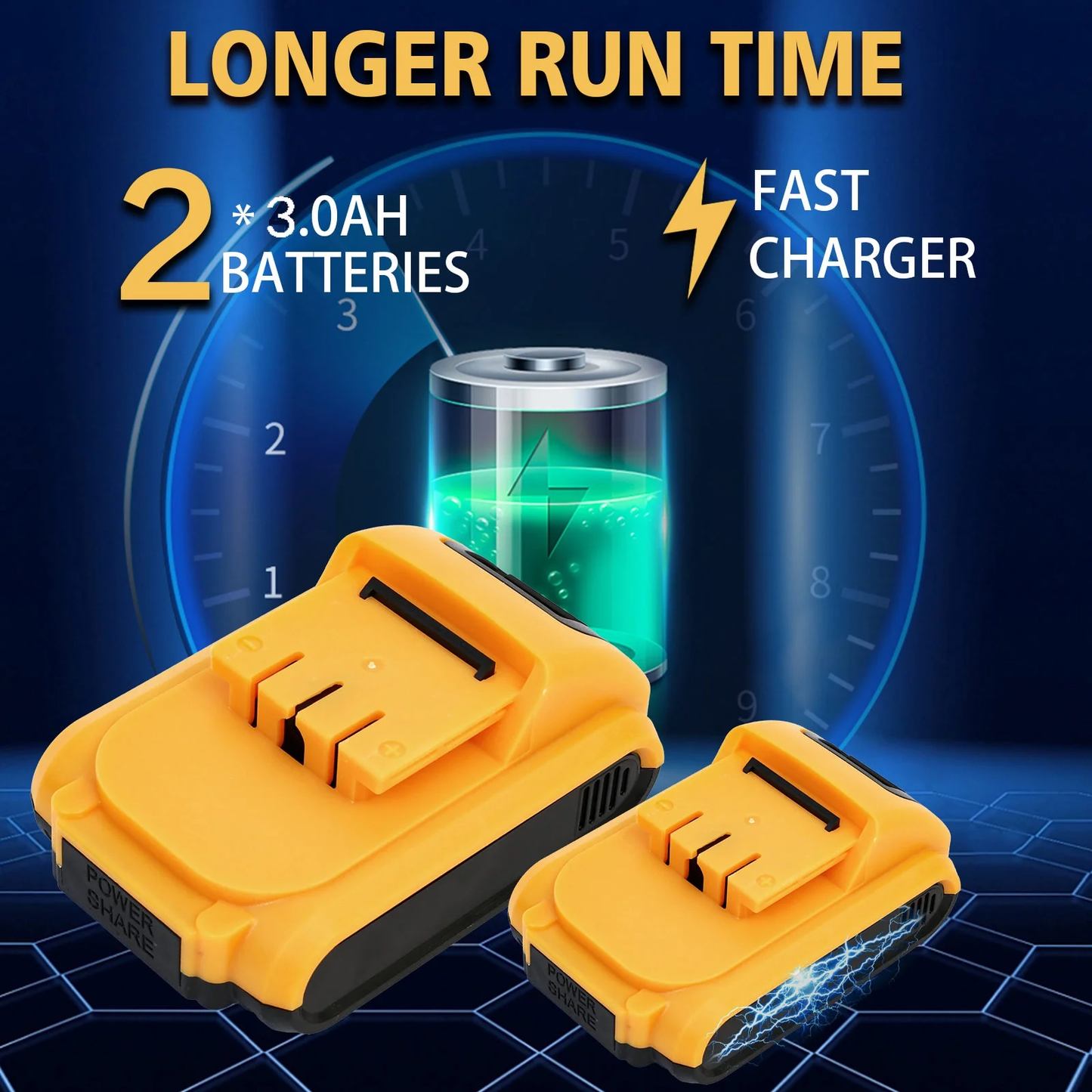 CATGOOD Tool Set with 21V Cordless Drill, 3/8" Electric Drill Set with 2*3.0Ah Batteries and Charger for DIY Screwdriver, 120 PCS, Yellow