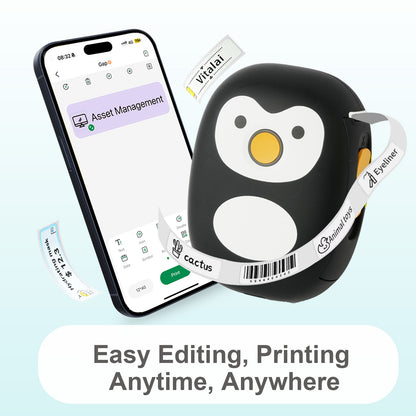 BAOKALER Label Maker, Label Printer with Tape Portable Bluetooth Mini Printer, Inkless Thermal Labeler for Home Office School