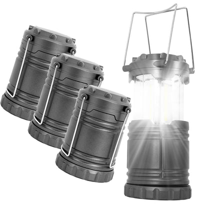 Baokaler LED Camping Lanterns, 4 Pack camping lights, Lamp Light, Collapsible Battery Flashlight, Camping Accessories, Gray