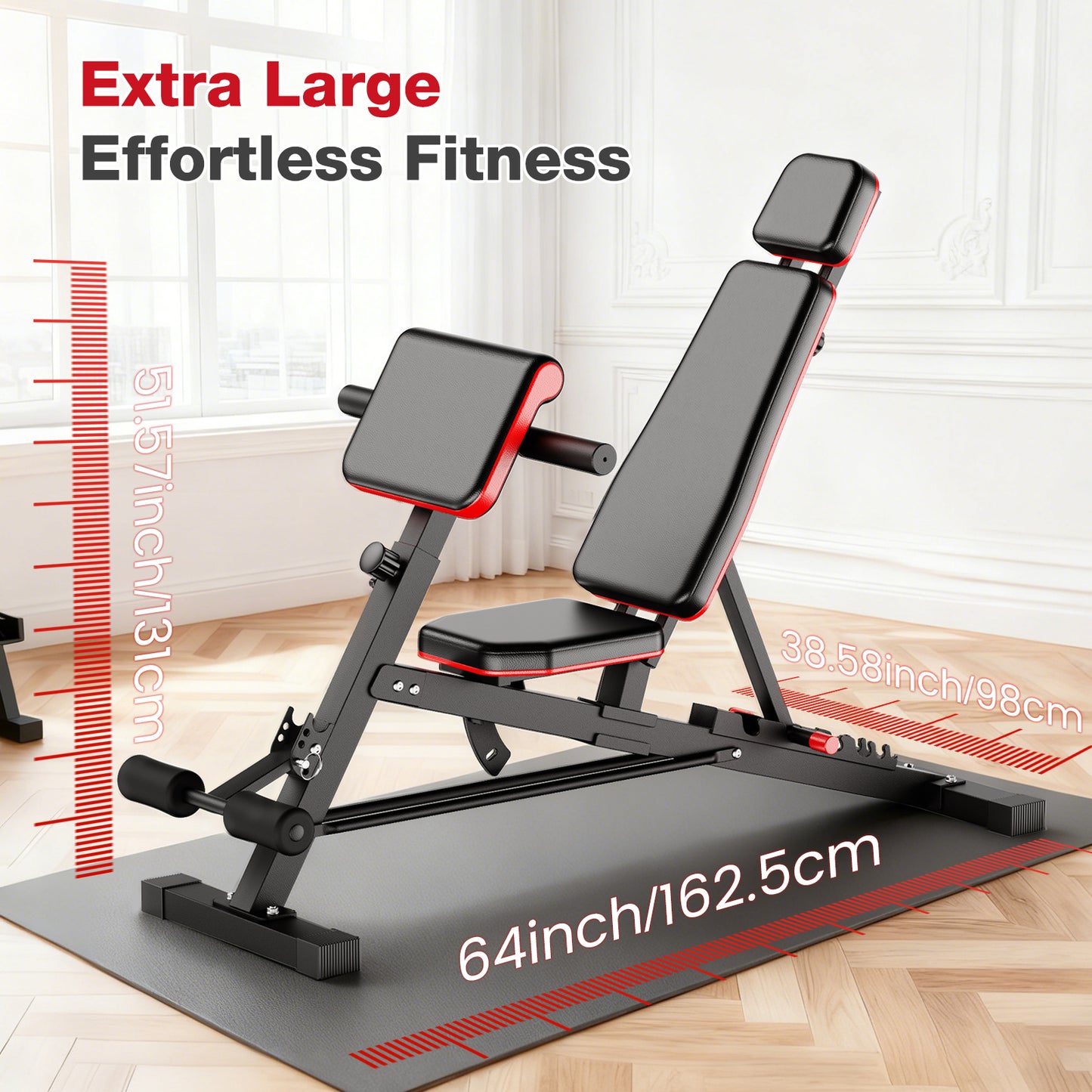 BAOKALER Weight Bench, 1000LBS Max Load, 8 in 1 Dumbbell Bench with Adjustable Seat Angles, Incline, Decline, and Flat Bench Roman Chair for Full Body Home Gym Workout