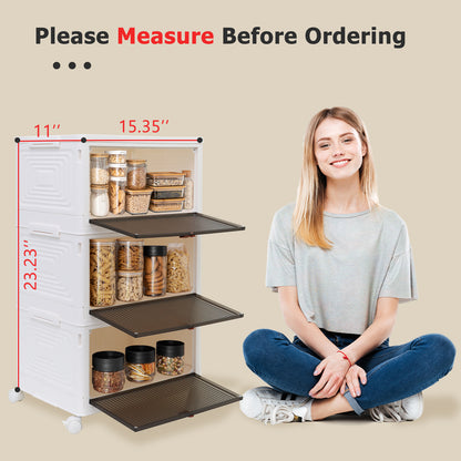 2 Pack 70Qt Plastic Storage Bins with Lids, 3 Tier Stackable Storage Bins, Foldable Storage Containers with Lids, 3-Layer Storage Bins with wheels for Home Office Bedroom Kitchen, White