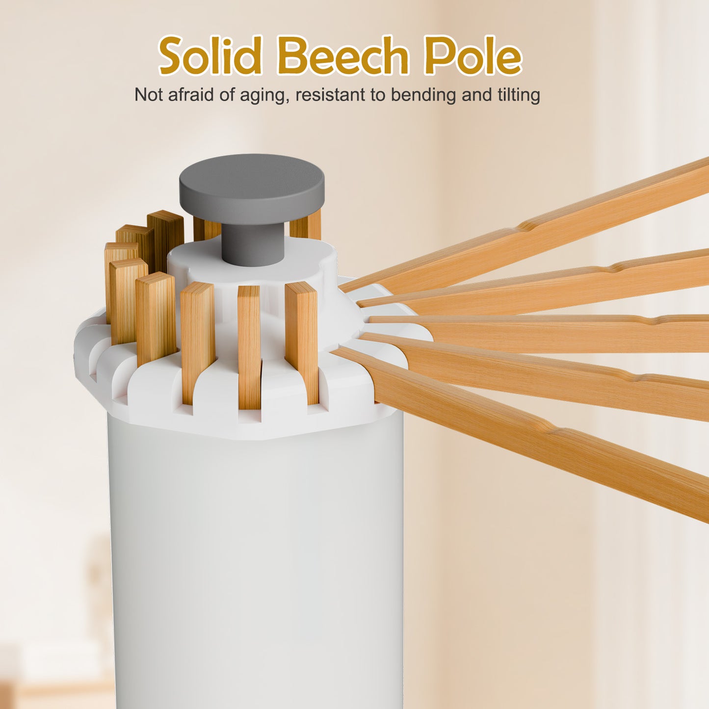 Clothes Drying Rack, Standing Tripod Laundry Drying Rack, Floor Standing Garment Clothes Dryer, Foldable Drying Racks for Laundry, White