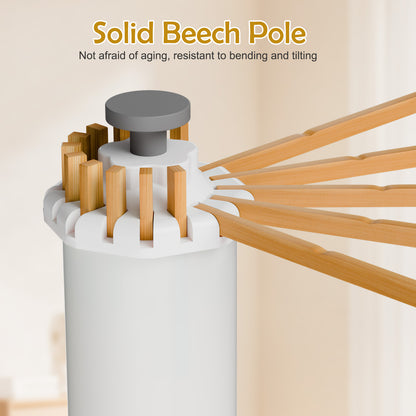 Clothes Drying Rack, Standing Tripod Laundry Drying Rack, Floor Standing Garment Clothes Dryer, Foldable Drying Racks for Laundry, White