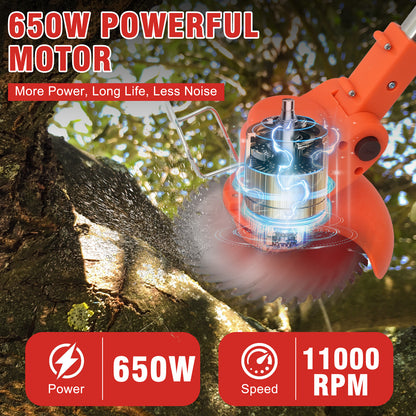 Grass Trimmer & Weed Wacker Combo, Battery Powered with 2000mAh Dual Batteries, Electric for Lawn & Patio