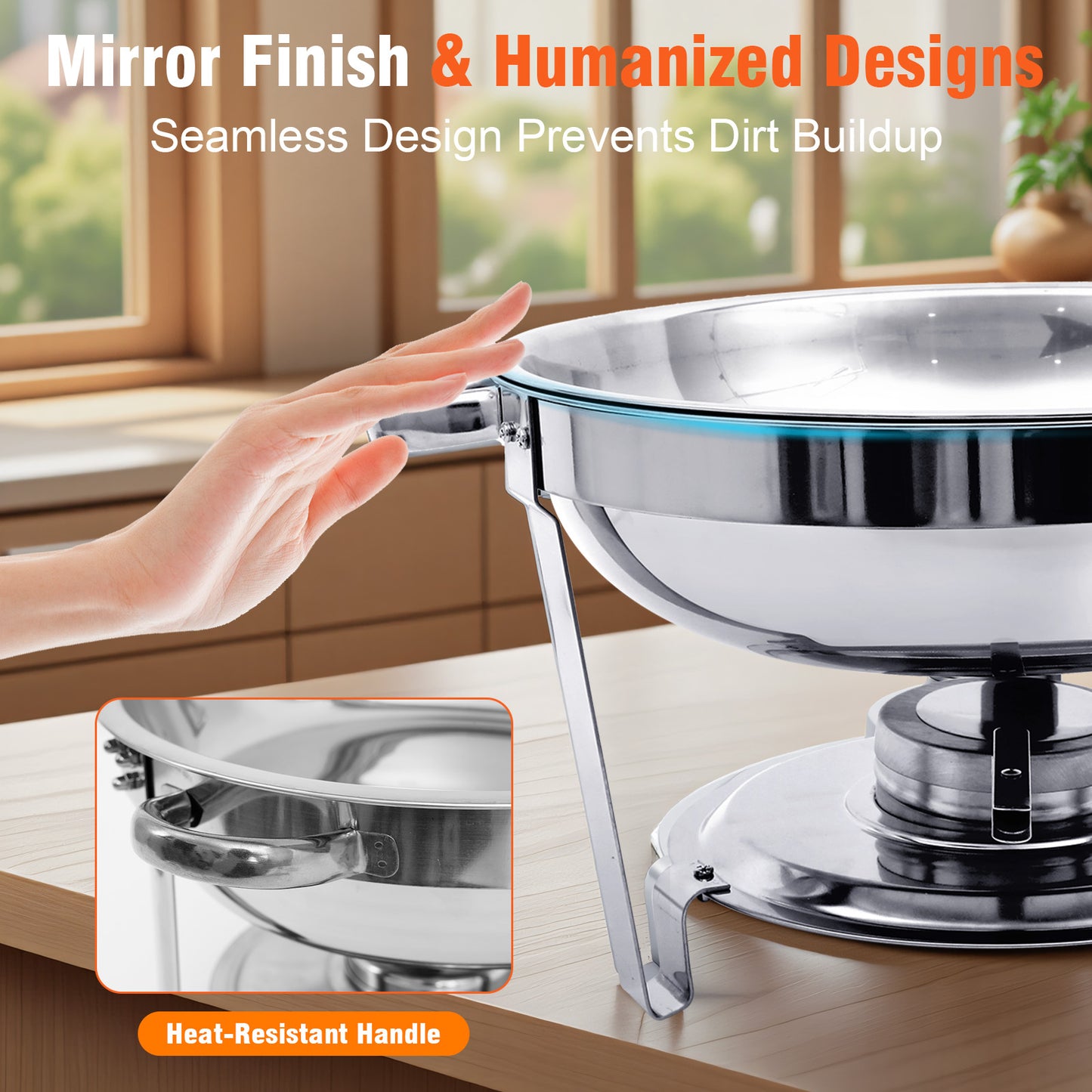 CATGOOD Chafing Dishes for Buffet, 5.3QT Chafing Dish Buffet Set, Food Warming Trays for Buffet, for Home Parties, Christmas Gatherings, Catering Events, Black/ 4 Pack