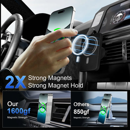 Magnet Wireless Car Charger 15W Phone Holder Car Air Vent Fast Charging Pad For Magsafe iPhone 17 16 15 14 13 12