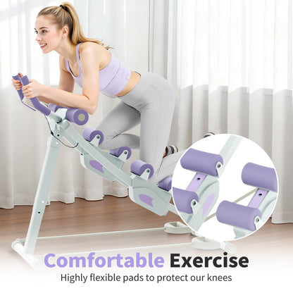 RICAN Ab Fitness Crunch, Abdominal Workout Machine for Glider Roller and Pushup with Headrest, Strength Training Exerciser for Core Strength and Plasticity, Ideal for Home Gym Office