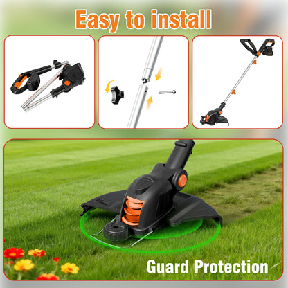 CATGOOD 12 Inch Weed Eater, 4AH Battery Powered Weed Wacker with 9650 RPM High-Efficiency Motor