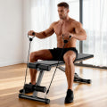 BAOKALER Adjustable Weight Bench, Adjustable Workout Bench with Resistance Bands, Multi-Function Strength Training Bench Press Exercise Equipment for Home Gym