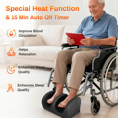 Foot Massager, Shiatsu and Foot Massage Machine, Calf Deep Tissue Massage Machine with Heat, Leg Massager with Massage Roller, Gifts for Mom & Dad, Black