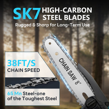4-in-1 Cordless Pole Saw & Electric Pruning Shears, 8.53FT Telescoping Pole 180¡ã Rotating Head, 8 inch Cordless Tree Trimmer with 2¡Á4.0Ah Batteries for Garden Pruning