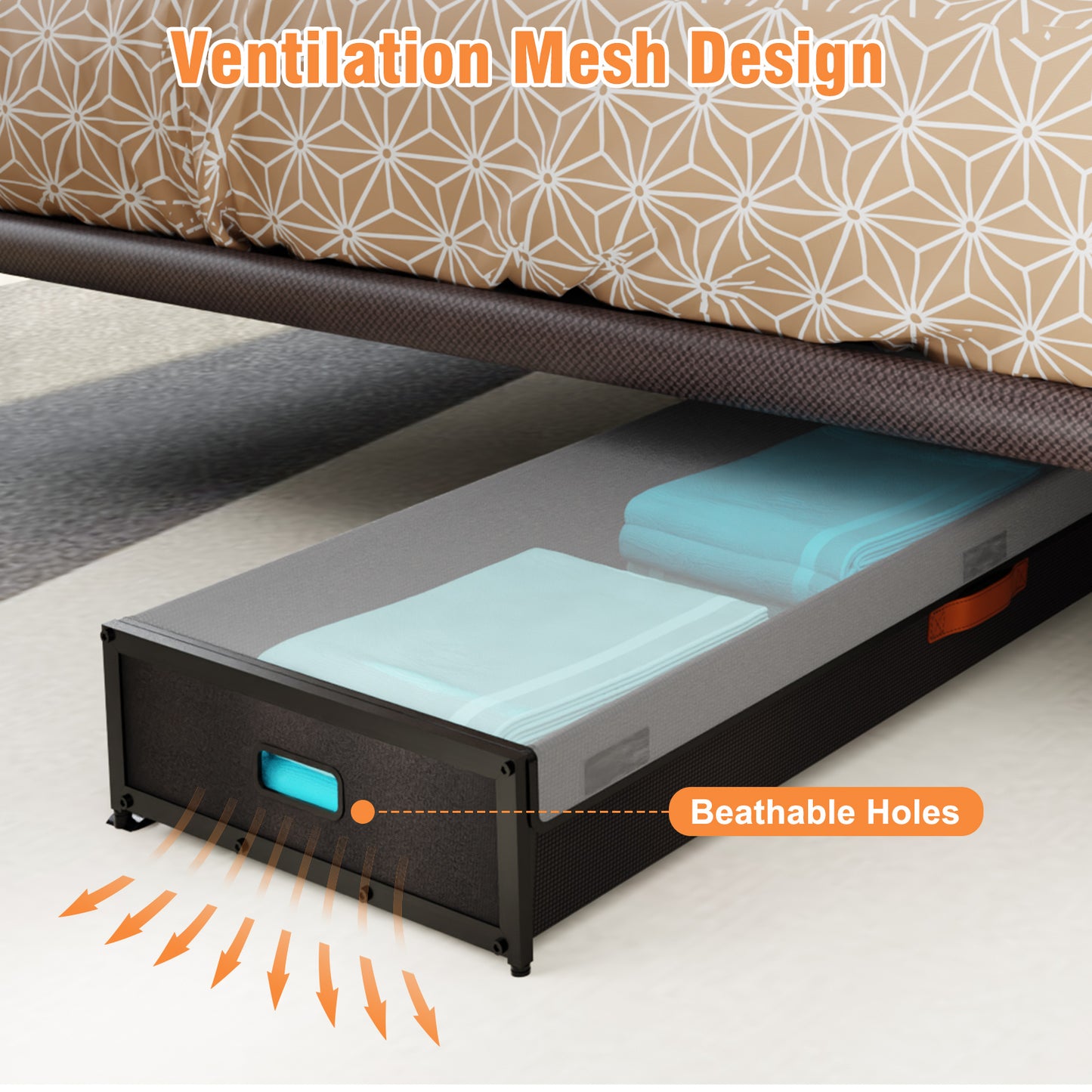 2-Pack Large Capacity Under Bed Storage with Wheels - Fulpower Rolling Underbed Organizer Containers Drawer Bins with Lid for Clothes, Shoes, Toys, Books, Blankets