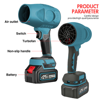 Cordless Leaf Blower with 21V 2×4.0Ah Battery and Charger, 130000RPM 190MPH 1200W Lightweight Electric Leaf Blowers for Lawn Care, Blue