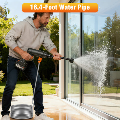 900PSI Cordless Pressure Washer, 3.0GPM Portable Power Washer with 6-in-1 Adjustable Nozzle, Power Cleaner with 16.4ft Hose for Cars/Patios, 1 Battery, Charger Included