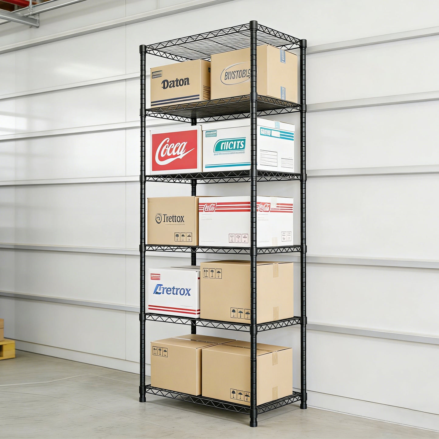 CATGOOD Heavy Duty Wire Shelving, 6-Tier Adjustable Metal Storage Rack for Garage Kitchen, 2000 lb Capacity, No-Tool Assembly, 18"W x 23"D x 71"H