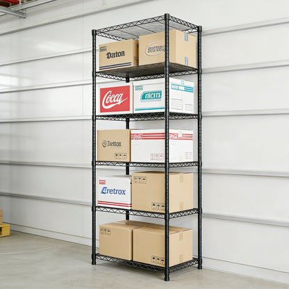 CATGOOD Heavy Duty Wire Shelving, 6-Tier Adjustable Metal Storage Rack for Garage Kitchen, 2000 lb Capacity, No-Tool Assembly, 18"W x 23"D x 71"H