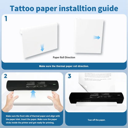 Thermal Printer, Wireless Printer Support US Letter & A4 for Travel, Inkless Portable Compatible with Ios Android Laptop for Home Car Office