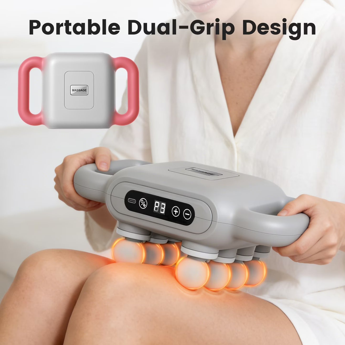 CATGOOD Massage Gun, 8 Head Massage Gun Deep Tissue 6 Speeds Percussion Muscle Massager 1200mAh Battery Type-C Charging Super Quiet Massage Gun, Neck Massager for Pain Relief for Men & Women