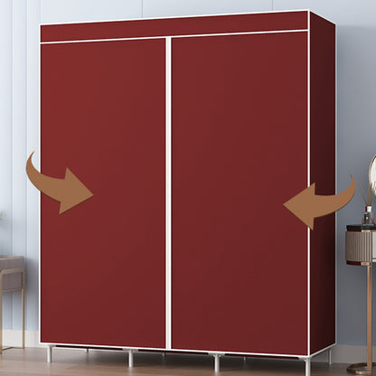BAOKALER Portable Closet Wardrobe, Non-woven Fabric Organizers and Storage, Clothes Storage for Home, Wine Red