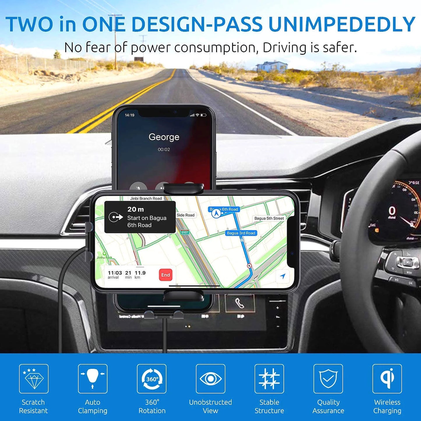 15W Car Wireless Charger Fast Charging for iPhone,Samsung Galaxy,Wireless Car Mount Car Charger Phone Holder for iPhone 17 16 15 14 13 12 11 Pro Max X,Black