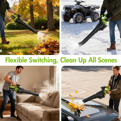 BAOKALER Brushless Leaf Blower Cordless with 6 Ah Battery, 4 Speed Modes Up to 700CFM, Leaf Blower with Detachable Tube and Digital Display