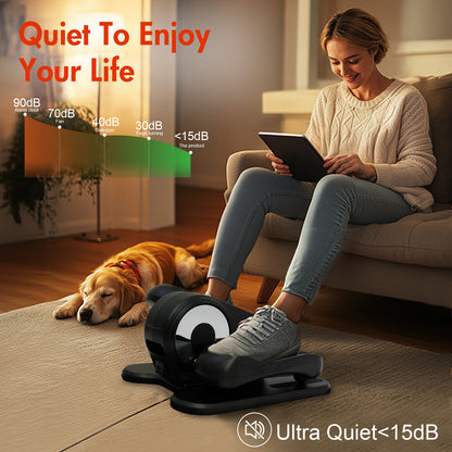 RICAN Under Desk Elliptical Machine, Leg Exerciser Electric for Seniors Adults, Ellipse Leg Exerciser with 12 Speed & 12 Mode, Quiet & Portable