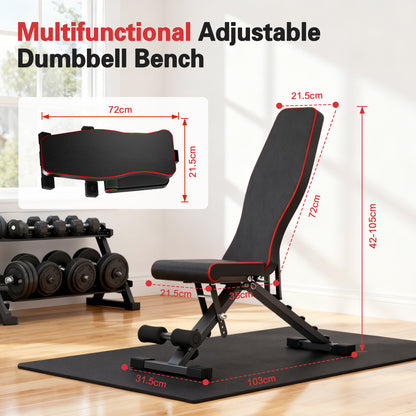 Weight Bench, Incline Bench Press for Full Body, 72 Training Angles Adjustable, 990 LBS Capacity & Foldable Design for Home Gym