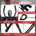 BAOKALER Ab Machine, Ab Workout Equipment for Home Gym, Height Adjustable Abdominal Exercise Machine, Foldable Ab Fitness Machine with LCD Monitor, Black/Red