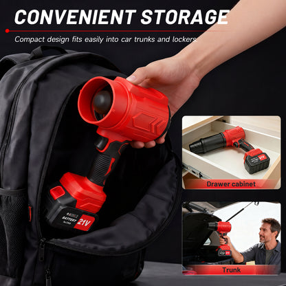 Cordless Leaf Blower, 950000 RPM Electric Leaf Blower with 2 X 4.0Ah Batteries & Charger, 110MPH Lightweight Handheld Blower for Patio Cleaning Blowing Leaves & Dust, Red