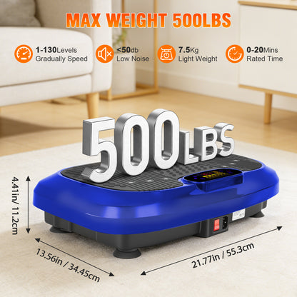 CATGOOD Vibration Plate Exercise Machine, Full Body Vibration Platform with 2 Loops & 5 Resistance Bands for Wellness and Fitness, Blue