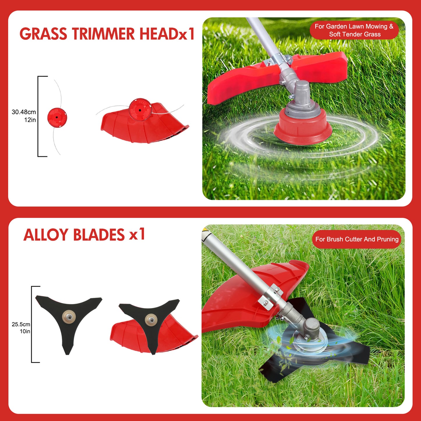 BAOKALER 31CC 4-Cycle Gas String Trimmer Weed Wacker, 16" Gas Weed Eater Weed Trimmer