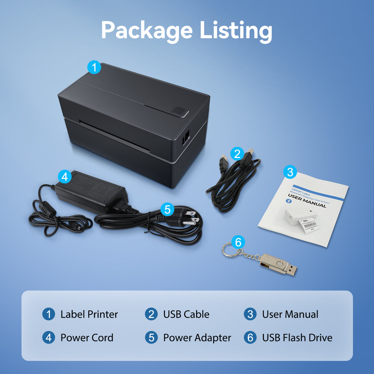 Label Printer Bluetooth 4x6 Thermal Wireless Shipping Label Maker for Packages, Compatible with Windows, iOS & Android, Ideal for Business & Home Sticker Printing