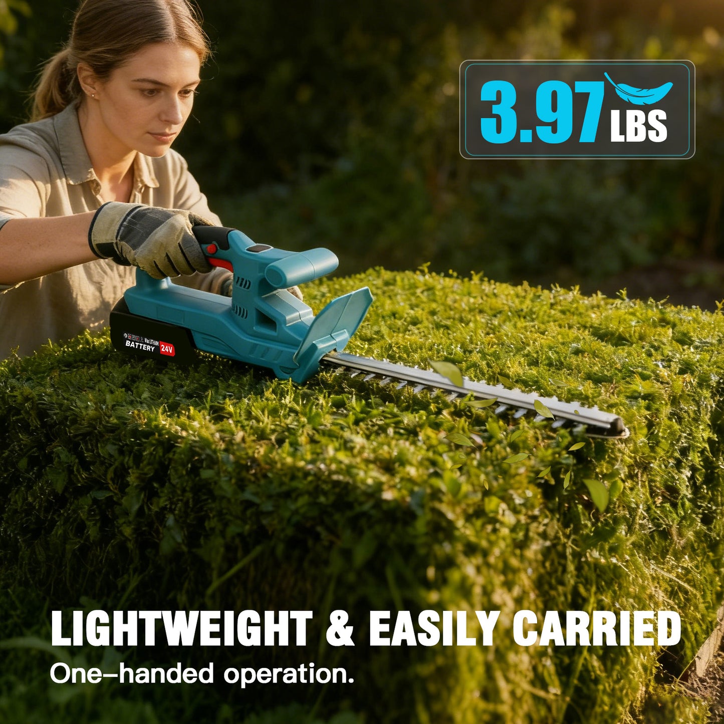 Baokaler 21V Cordless Hedge Trimmer, 20 Inch Hedge Trimmer for Bush Shrub Cutting, 3.0 AhBattery and Charger Included