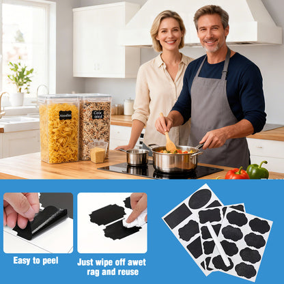 9.5L (6-Pack) Glass Grain Storage Containers with Airtight Lids, 6 Chalkboard Labels with 1 Marker，6 Measuring Cups, Transparent Pantry Organization for Cereals, Pasta, Flour & Dry Food