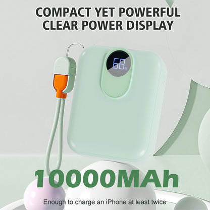 CATGOOD Magnetic Portable Charger, 10,000mAh Wireless Power Bank with USB-C Cable, Magsafe-Compatible Battery Pack for iPhone 17/16/15/14/13/12 Series(Green)