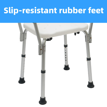 CATGOOD Shower Chair 450lbs with Padded Armrests and Back, Heavy Duty Shower Seat for Bathtub Slip Resistant, Shower Bench with Adjustable Height for Elderly and Disabled