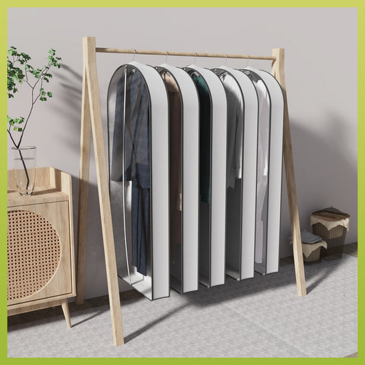 CATGOOD 60" Garment Bags for Hanging Clothes, 5 pack 4'' Gusseted Suit Bag for Clothes, Clear Garment Covers for Hanging Clothes, Waterproof Suit and Dress Bag