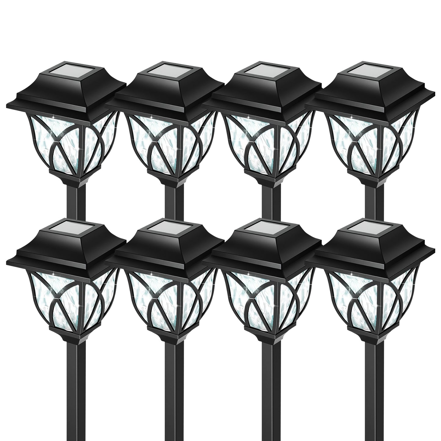 8 Pack Solar Lights Outdoor Waterproof for Garden Pathway Patio Yard Lawn Walkway Decorative Landscape Lighting, White