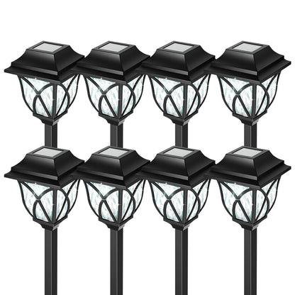 8 Pack Solar Lights Outdoor Waterproof for Garden Pathway Patio Yard Lawn Walkway Decorative Landscape Lighting, White