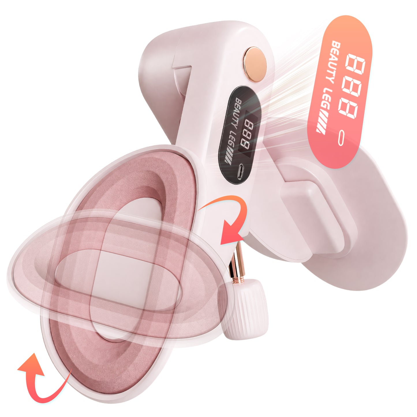 RICAN Thigh Trainer, 35lb Resistance Pelvic Floor Muscle Trainer, Inner Thigh Exerciser for Women, Home Workout Equipment, Pink