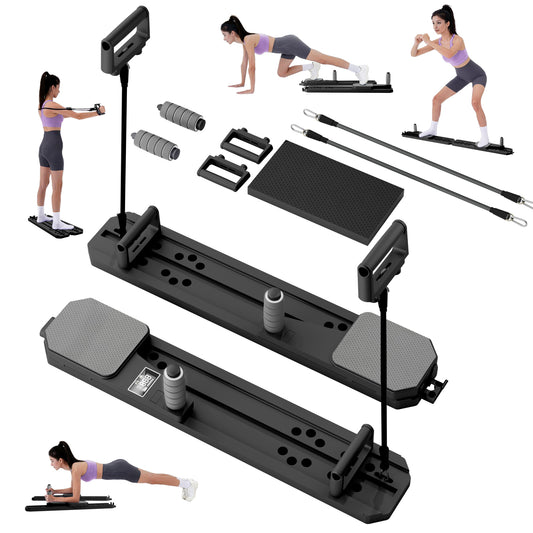 BAOKALER Pilates Board, Upgraded Pilates Reformer Equipment With Automatic Rebound, Core Training Ab Roller, Foldable Workout Machines - Full Body Workout Equipment, Home Pilates