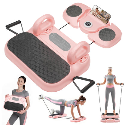 RICAN 6-in-1 Multifunctional Pilates Ab Board with Smart LED Digital Display, 550 lbs Capacity, for Core & Full Body Workout