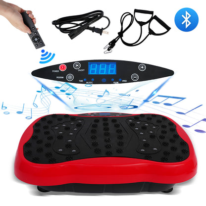 RICAN Vibration Plate Exercise Machine 330lb, Vibration Board for Lymphatic Drainage, Full Body Workout Vibrating Fitness Platform, Waver Stand for Weight Loss, Red